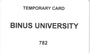 temporary card BINUS University